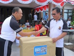 Sambut Hari Bhayangkara Ke-78 Tahun 2024 PolresTTS, Olah Raga Bersama TNI