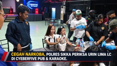 Cegah Narkoba, Polres Sikka Periksa Urine Lima LC di Cyberfive Karaoke