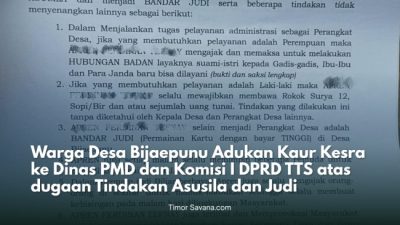 Warga Bijaepunu Adukan Kaur Kesra ke DPRD TTS atas Dugaan Asusila dan Judi
